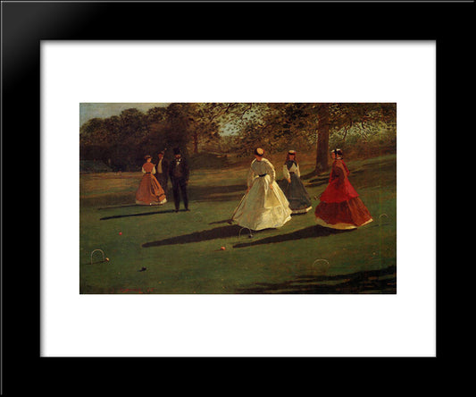 Croquet Players 20x24 Black Modern Wood Framed Art Print Poster by Homer, Winslow