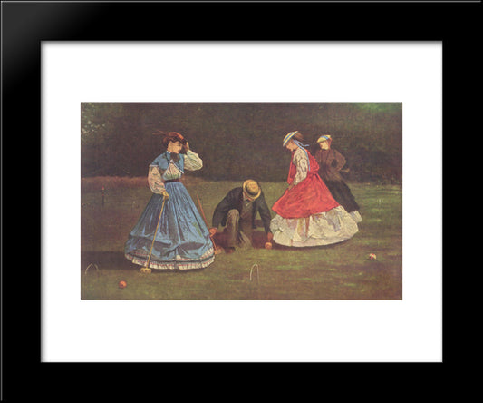 Croquet Scene 20x24 Black Modern Wood Framed Art Print Poster by Homer, Winslow