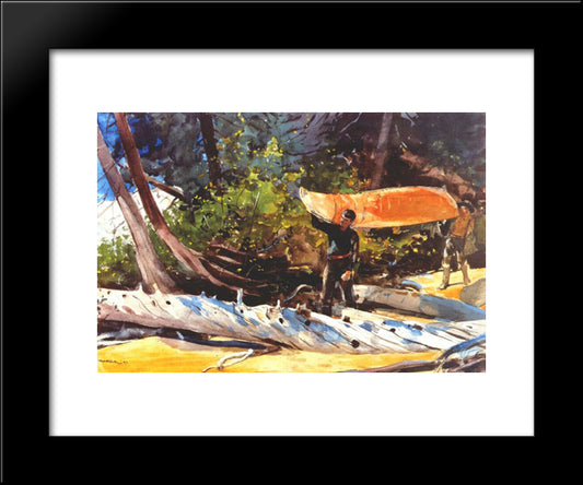 End Of The Portage 20x24 Black Modern Wood Framed Art Print Poster by Homer, Winslow