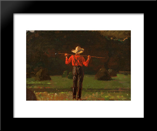 Farmer With A Pitchfork 20x24 Black Modern Wood Framed Art Print Poster by Homer, Winslow