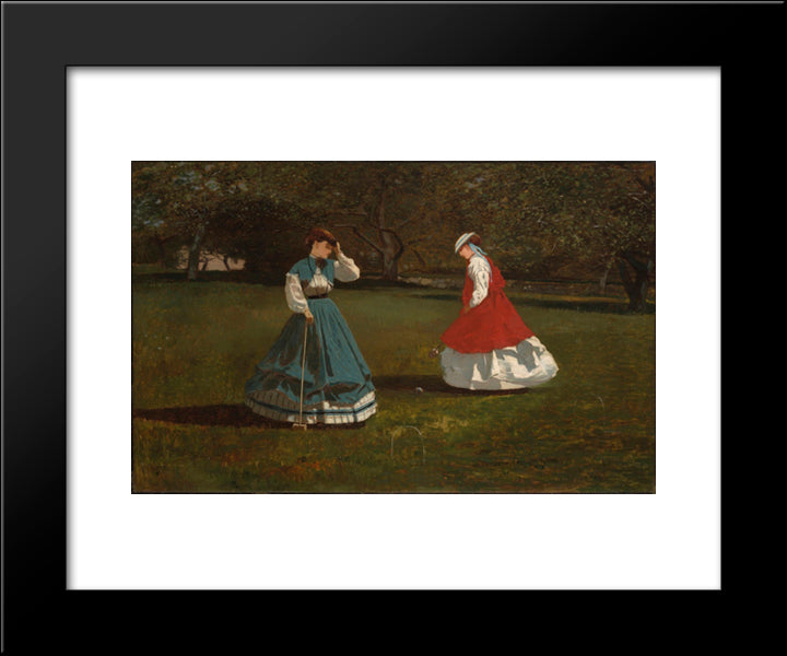 Game Of Croquet 20x24 Black Modern Wood Framed Art Print Poster by Homer, Winslow