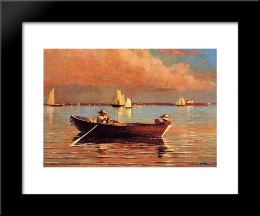 Gloucester Harbor 20x24 Black Modern Wood Framed Art Print Poster by Homer, Winslow