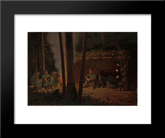 In Front Of Yorktown 20x24 Black Modern Wood Framed Art Print Poster by Homer, Winslow