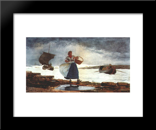 Inside The Bar 20x24 Black Modern Wood Framed Art Print Poster by Homer, Winslow