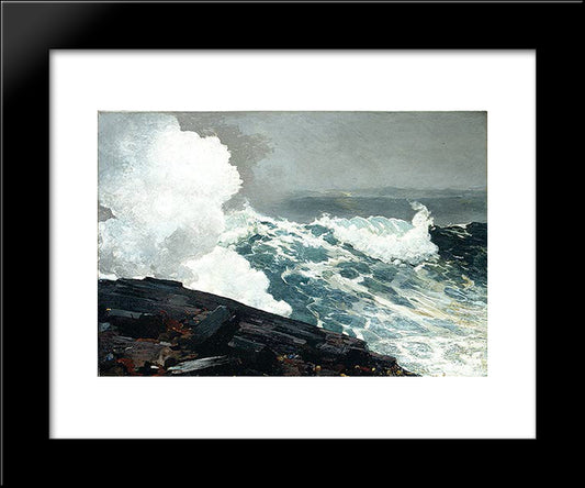 Northeaster 20x24 Black Modern Wood Framed Art Print Poster by Homer, Winslow