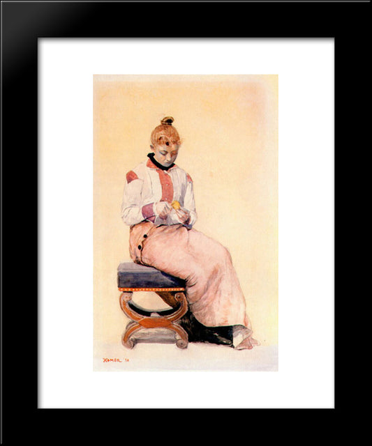 Peeling A Lemon 20x24 Black Modern Wood Framed Art Print Poster by Homer, Winslow