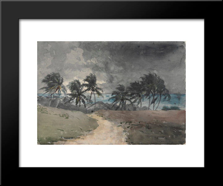 Storm, Bahamas 20x24 Black Modern Wood Framed Art Print Poster by Homer, Winslow