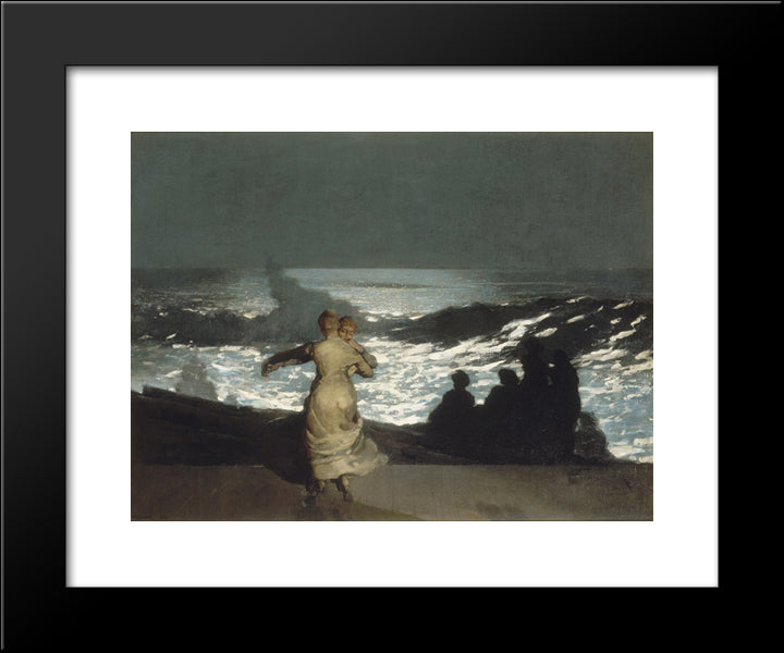Summer Night 20x24 Black Modern Wood Framed Art Print Poster by Homer, Winslow