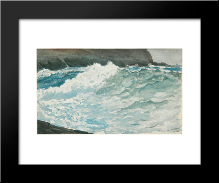 Surf, Prout'S Neck 20x24 Black Modern Wood Framed Art Print Poster by Homer, Winslow