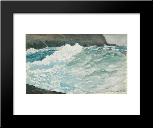 Surf, Prout'S Neck 20x24 Black Modern Wood Framed Art Print Poster by Homer, Winslow
