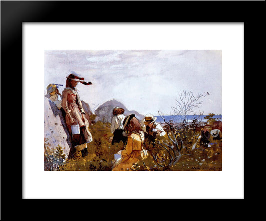 The Berry Pickers 20x24 Black Modern Wood Framed Art Print Poster by Homer, Winslow