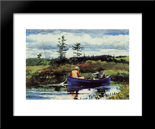The Blue Boat 20x24 Black Modern Wood Framed Art Print Poster by Homer, Winslow