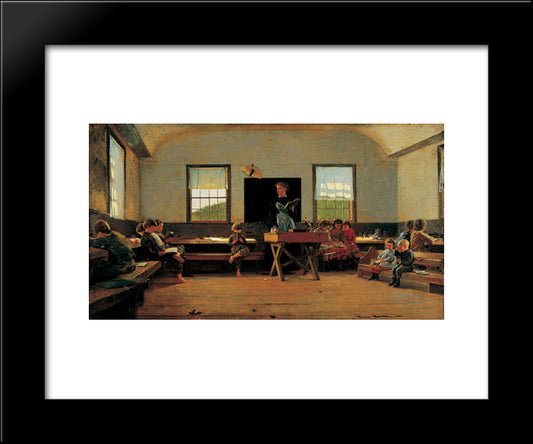 The Country School 20x24 Black Modern Wood Framed Art Print Poster by Homer, Winslow
