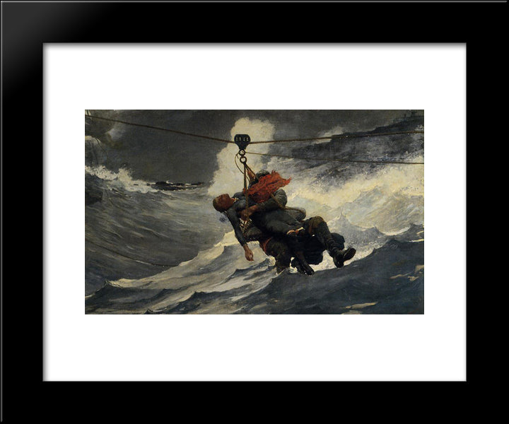 The Life Line 20x24 Black Modern Wood Framed Art Print Poster by Homer, Winslow