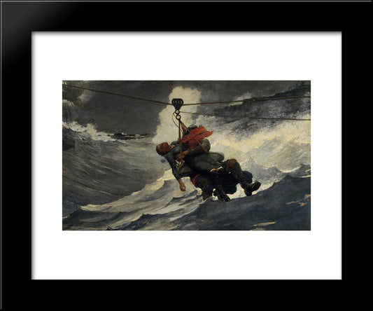 The Life Line 20x24 Black Modern Wood Framed Art Print Poster by Homer, Winslow