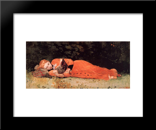 The New Novel 20x24 Black Modern Wood Framed Art Print Poster by Homer, Winslow