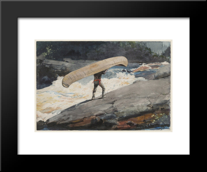 The Portage 20x24 Black Modern Wood Framed Art Print Poster by Homer, Winslow