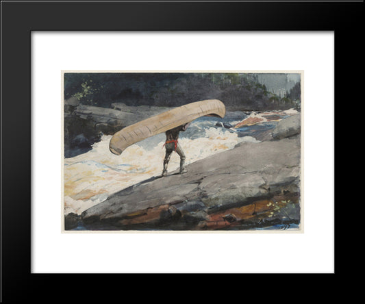 The Portage 20x24 Black Modern Wood Framed Art Print Poster by Homer, Winslow