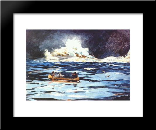 Under The Falls, The Grand Discharge 20x24 Black Modern Wood Framed Art Print Poster by Homer, Winslow