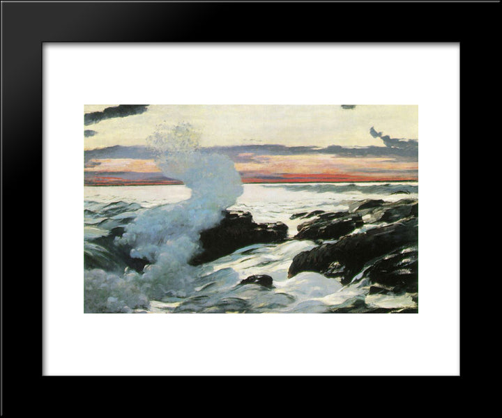 West Point, Prout'S Neck 20x24 Black Modern Wood Framed Art Print Poster by Homer, Winslow