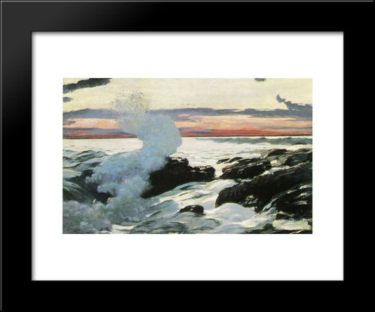 West Point, Prout'S Neck 20x24 Black Modern Wood Framed Art Print Poster by Homer, Winslow