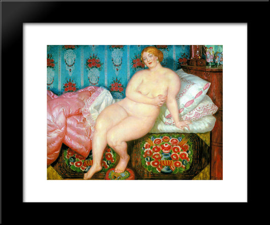 Beauty 20x24 Black Modern Wood Framed Art Print Poster by Kustodiev, Boris