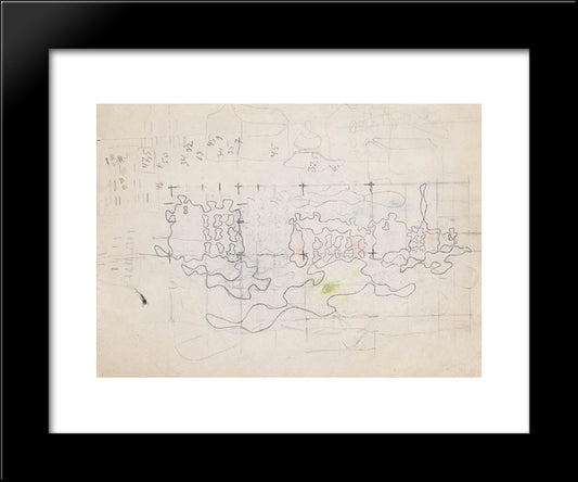 A Sketch 20x24 Black Modern Wood Framed Art Print Poster by Strzeminski, Wladyslaw