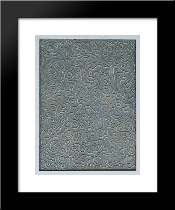 Unistic Composition 20x24 Black Modern Wood Framed Art Print Poster by Strzeminski, Wladyslaw