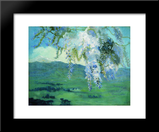 Blooming Wisteria 20x24 Black Modern Wood Framed Art Print Poster by Kustodiev, Boris