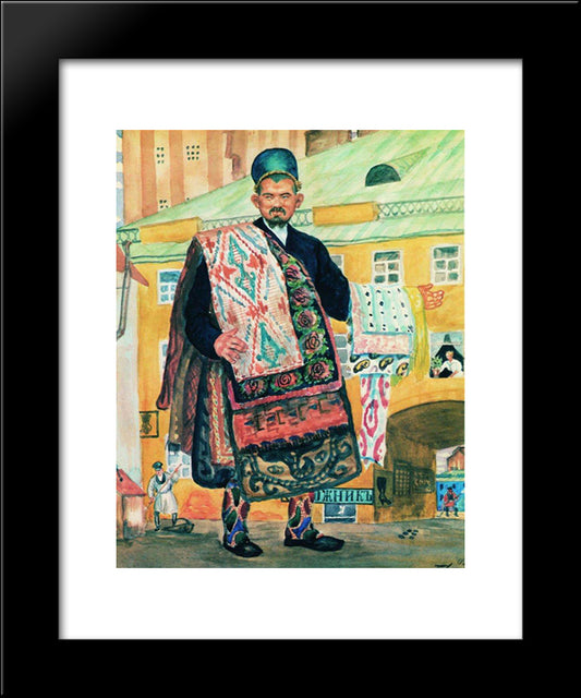 Carpet Seller (Tatar) 20x24 Black Modern Wood Framed Art Print Poster by Kustodiev, Boris