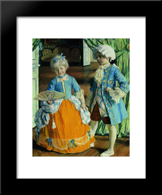 Children In The Costumes 20x24 Black Modern Wood Framed Art Print Poster by Kustodiev, Boris