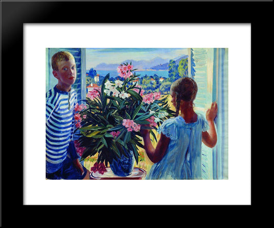 Children Of The Artist 20x24 Black Modern Wood Framed Art Print Poster by Kustodiev, Boris