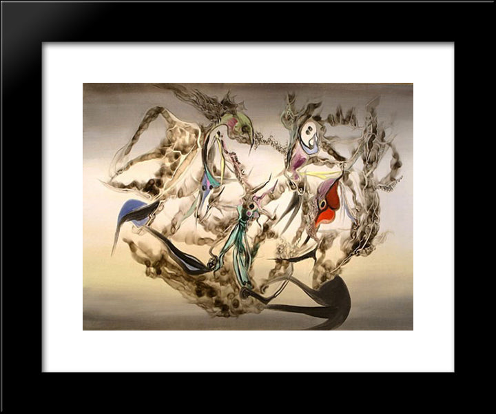 Ciel De Pieuvre 20x24 Black Modern Wood Framed Art Print Poster by Paalen, Wolfgang