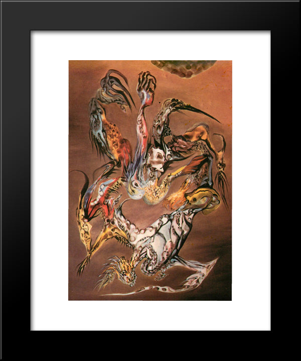 Combat De Princes Saturniens Iii 20x24 Black Modern Wood Framed Art Print Poster by Paalen, Wolfgang
