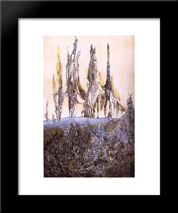 Les Etrangers 20x24 Black Modern Wood Framed Art Print Poster by Paalen, Wolfgang