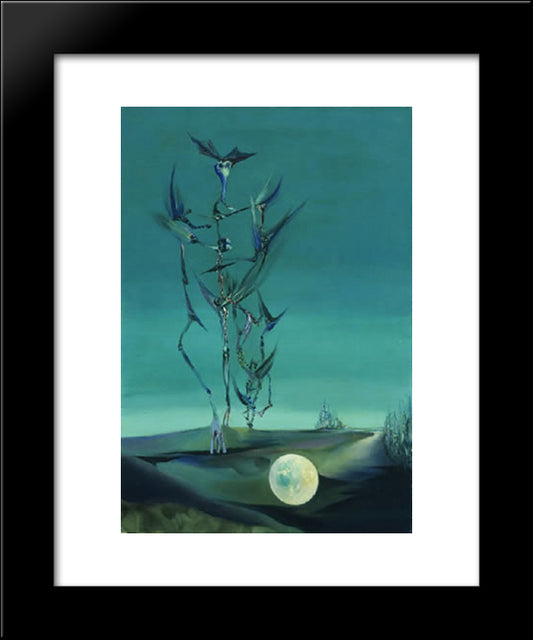 Study For Totem Landscape Of My Childhood 20x24 Black Modern Wood Framed Art Print Poster by Paalen, Wolfgang