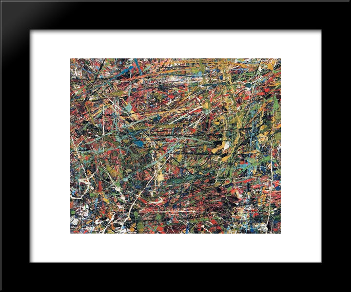 Untitled (Composition) 20x24 Black Modern Wood Framed Art Print Poster by Paalen, Wolfgang