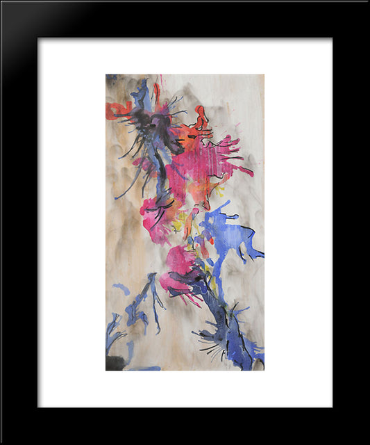 Untitled (Fumage - Encrage) 20x24 Black Modern Wood Framed Art Print Poster by Paalen, Wolfgang