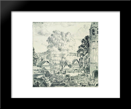 Country Fair 20x24 Black Modern Wood Framed Art Print Poster by Kustodiev, Boris