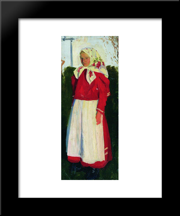 Dunya In Red 20x24 Black Modern Wood Framed Art Print Poster by Kustodiev, Boris