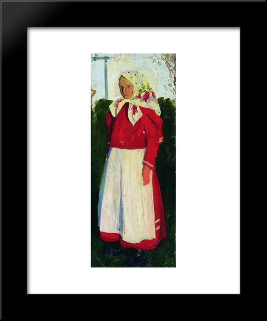 Dunya In Red 20x24 Black Modern Wood Framed Art Print Poster by Kustodiev, Boris