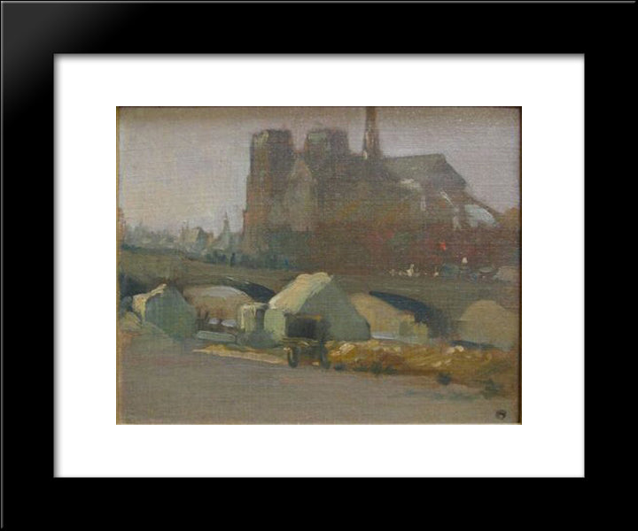 Notre Dame De Paris 20x24 Black Modern Wood Framed Art Print Poster by Martinez, Xavier