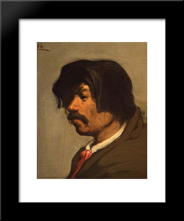 Self-Portrait 20x24 Black Modern Wood Framed Art Print Poster by Martinez, Xavier