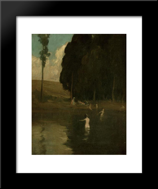 The Bathers 20x24 Black Modern Wood Framed Art Print Poster by Martinez, Xavier
