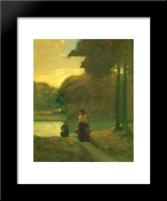 The Water Carriers 20x24 Black Modern Wood Framed Art Print Poster by Martinez, Xavier