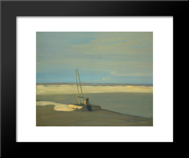 Untitled (A Southwest Indian On Kiva) 20x24 Black Modern Wood Framed Art Print Poster by Martinez, Xavier