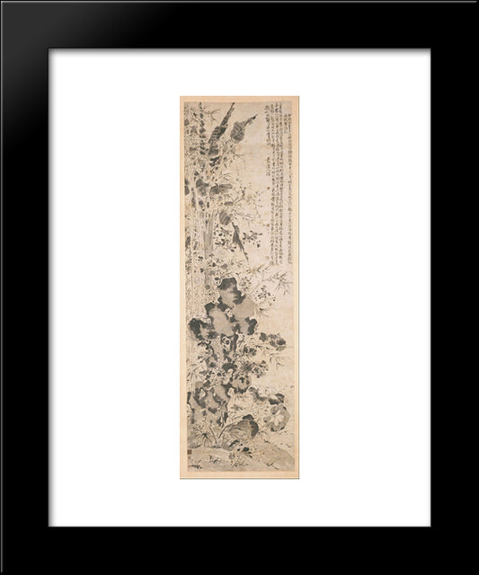 Sixteen Flowers 20x24 Black Modern Wood Framed Art Print Poster by Xu Wei