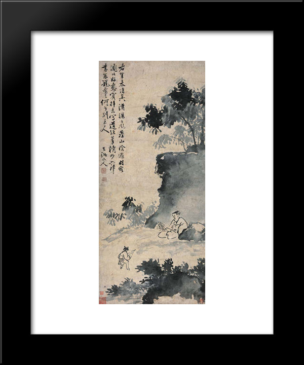 Wang Xizhi Catching The Goose 20x24 Black Modern Wood Framed Art Print Poster by Xu Wei