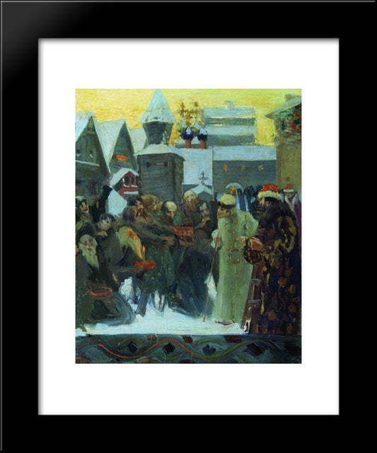 Exit Of Tsar Ivan The Terrible 20x24 Black Modern Wood Framed Art Print Poster by Kustodiev, Boris