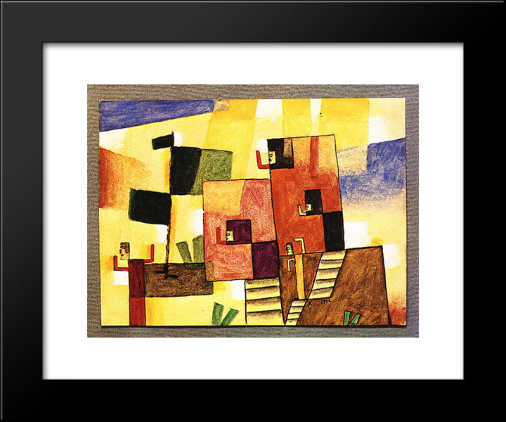 Dos Casas 20x24 Black Modern Wood Framed Art Print Poster by Solar, Xul